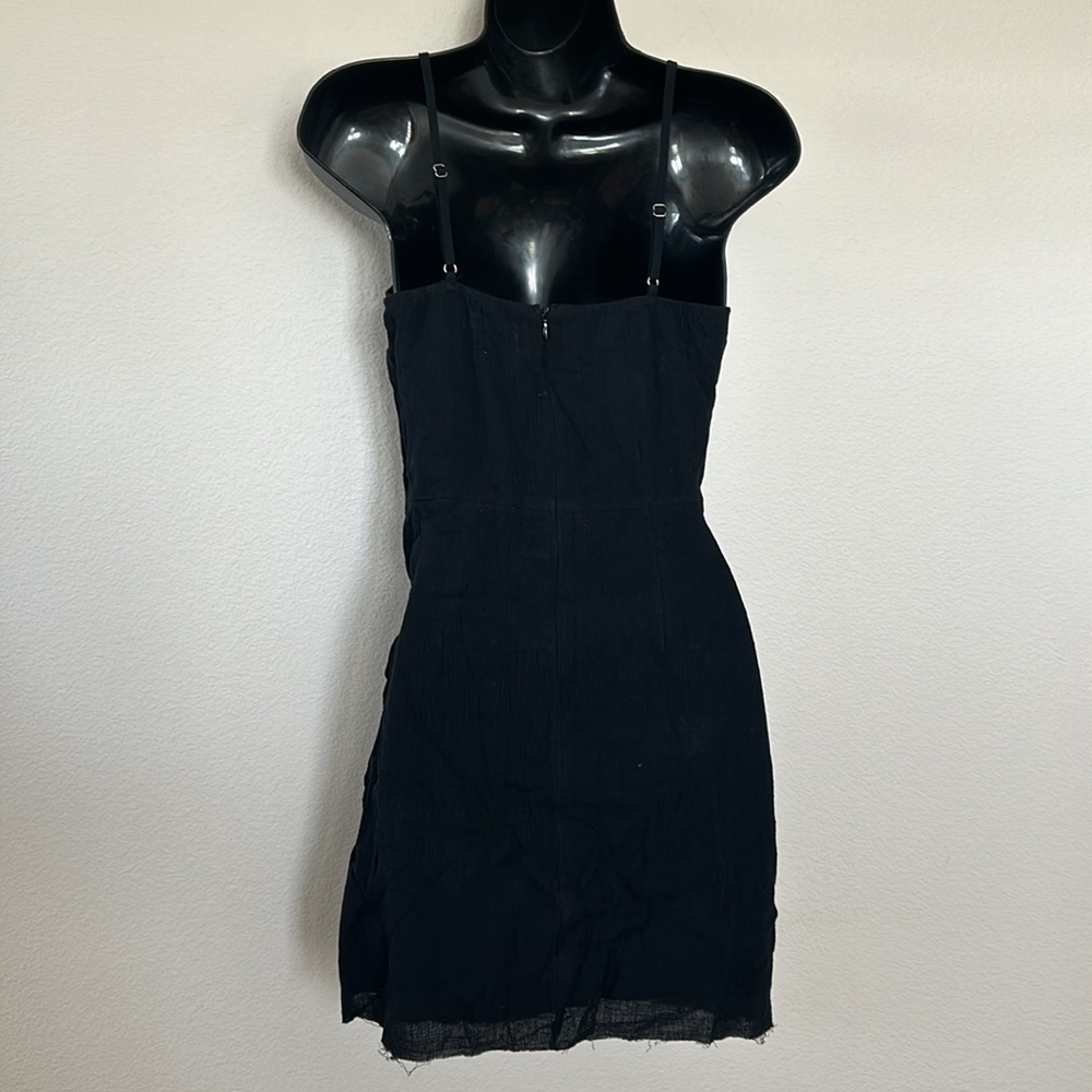 Princess Polly Forest Hunt Black Square Neck Tie Wrap Skirt Mini Dress - Picture 10 of 13